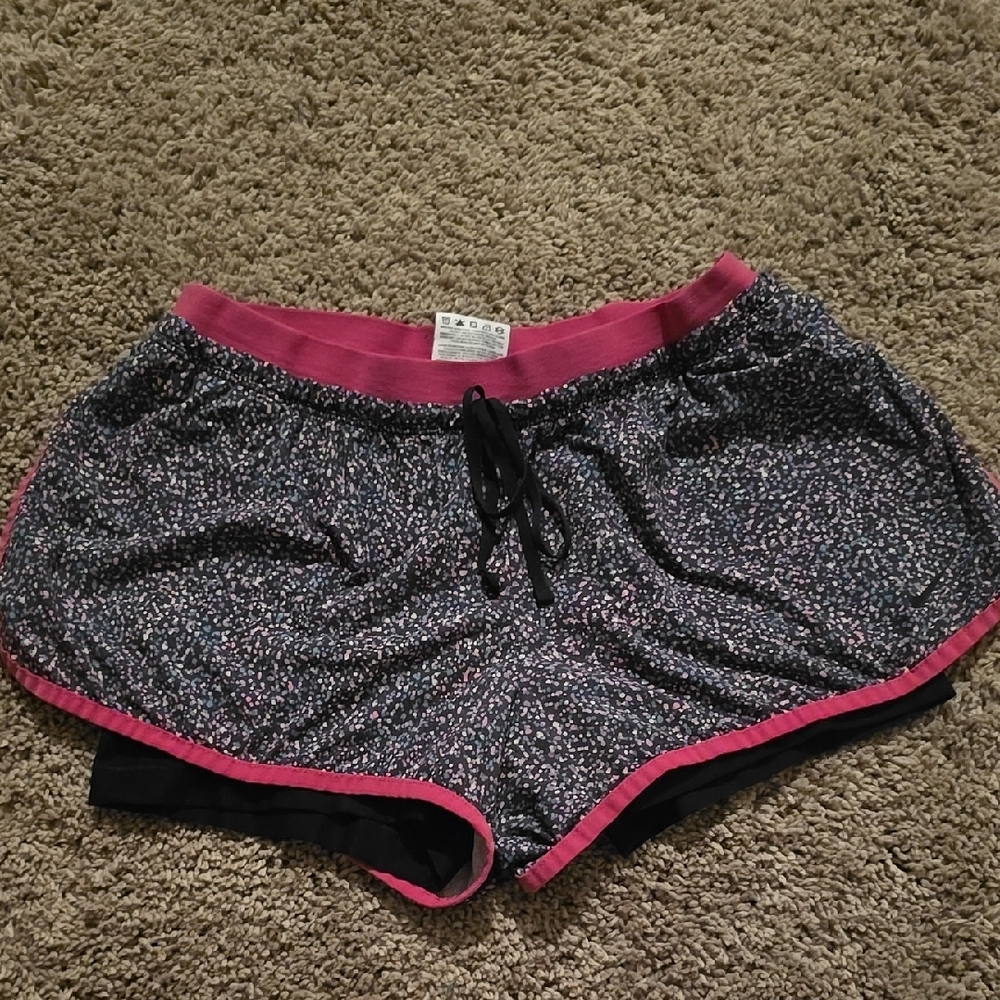 Women's Black and Pink Shorts